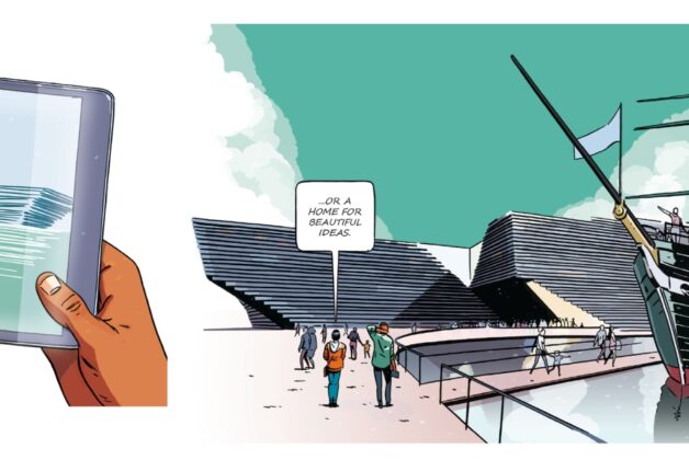 Designers’ 150m comic strip brightens up V&A Dundee construction site