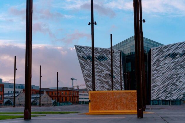 Marcon builds ‘Disappearing Wall’ at the famous Titanic slipways