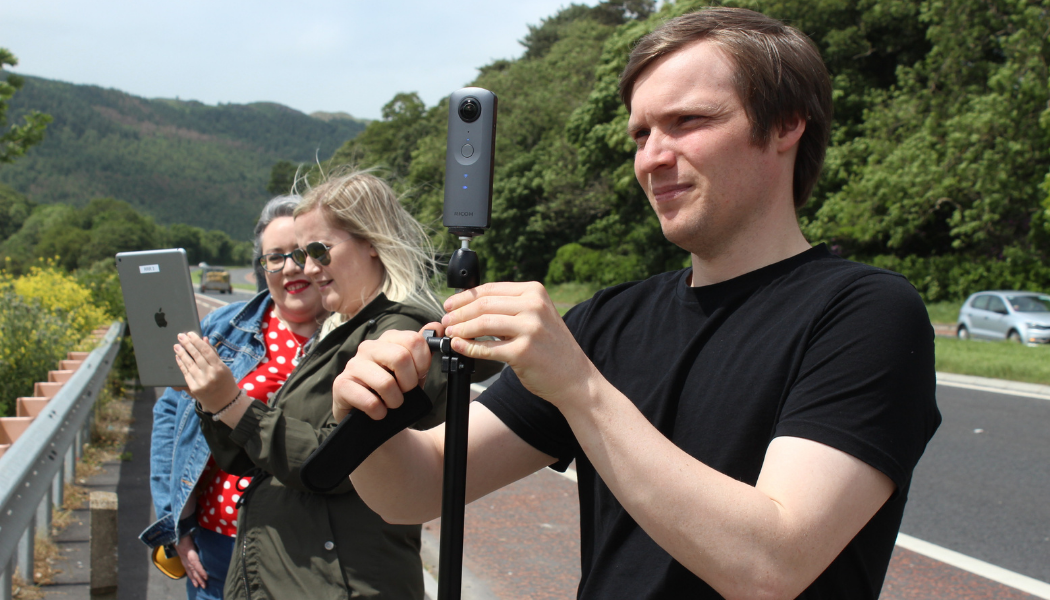 Participants on a 360 filmmaking prorgramme with PRONI capture sights and sounds of their local area