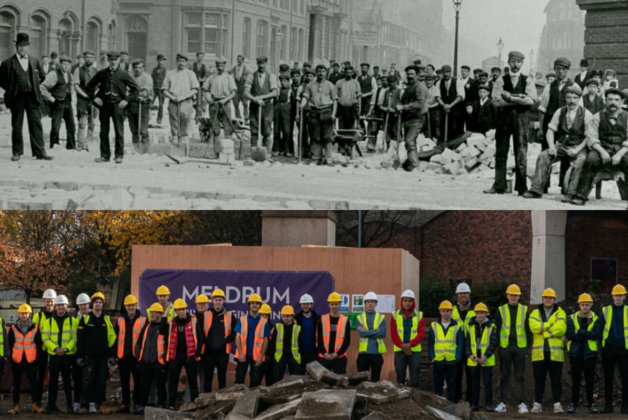 Workers recreate 120 year old photo at Middlesbrough heritage site