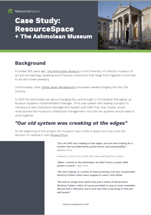 ResourceSpace + The Ashmolean Museum