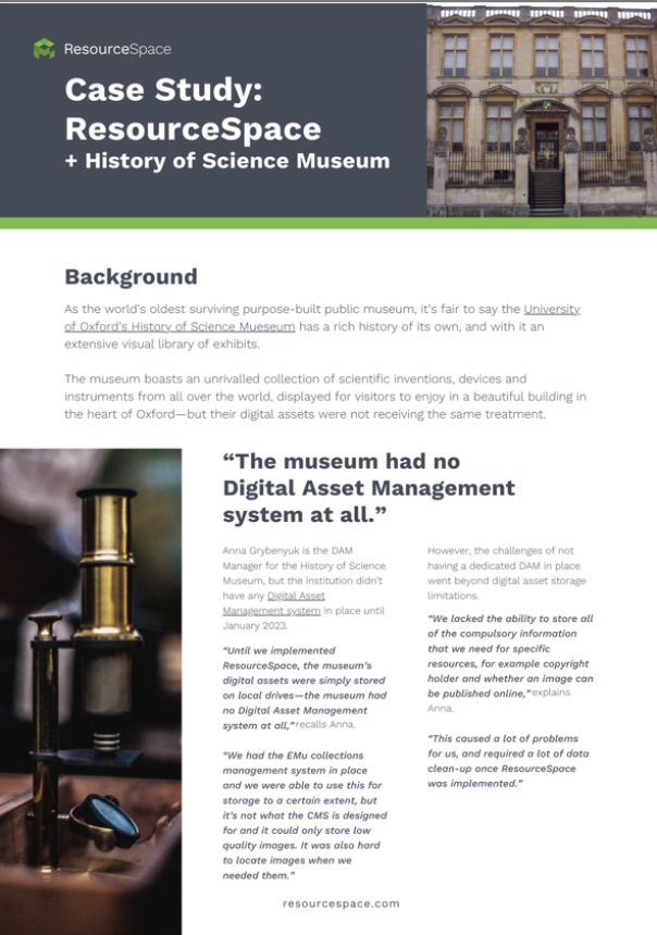 ResourceSpace + History of Science Museum